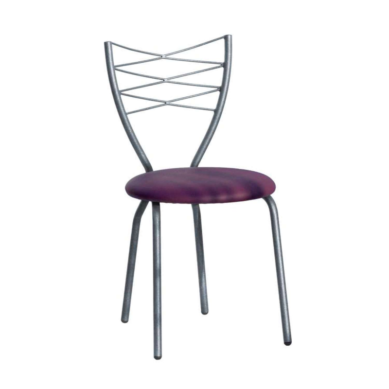 Chaise de cuisine en synthétique mauve et métal - Romance
