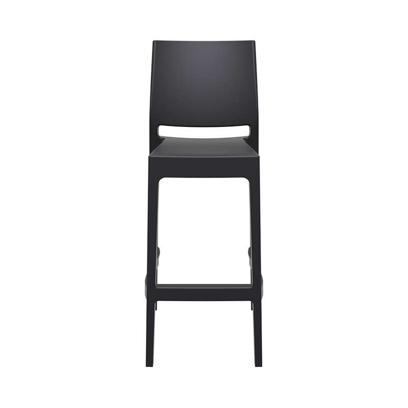 Tabouret de jardin hauteur 75 cm empilable en plastique noir - Maya