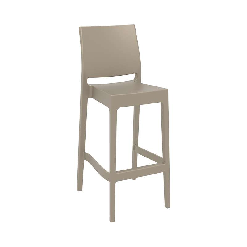 Tabouret de bar en polypropylène taupe - Maya