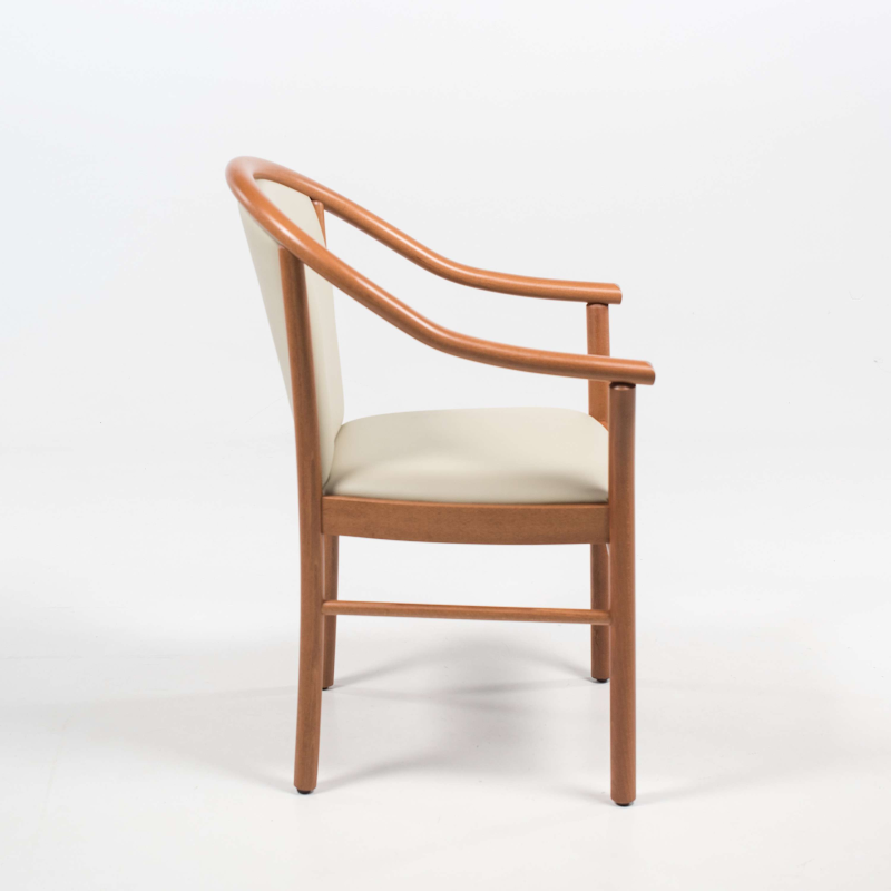 Fauteuil beige en bois - Manuela