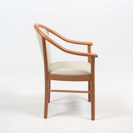 Fauteuil beige en bois - Manuela
