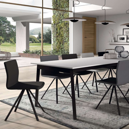 Table avec allonge en stratifié et métal - Victoria