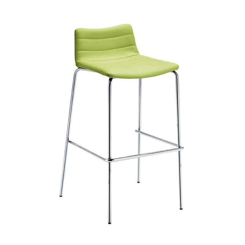 Tabouret de bar en synthétique vert et métal chromé - Cover Midj®