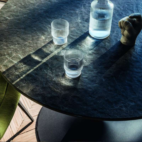 Table ronde pied central en céramique et métal - Infinity Midj®