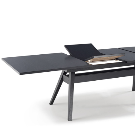 Table de séjour scandinave extensible en bois noir - SM11