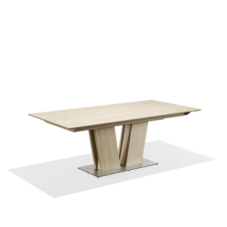 Table en bois naturel extensible avec pied central - SM39