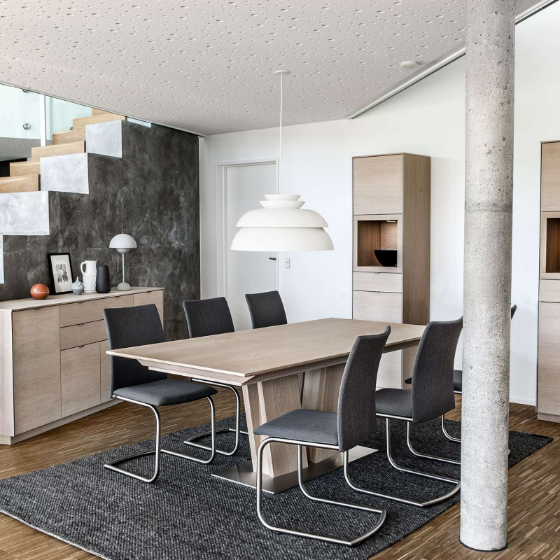 Table en bois moderne extensible avec pied central - SM39