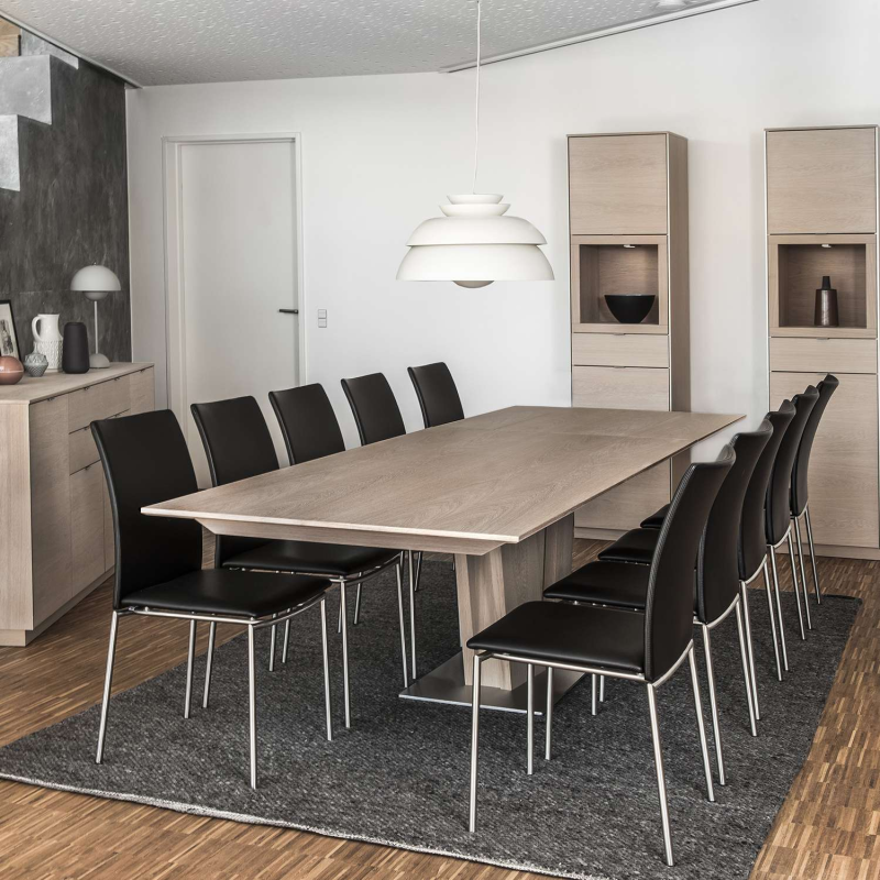 Table en bois naturel extensible avec pied central - SM39