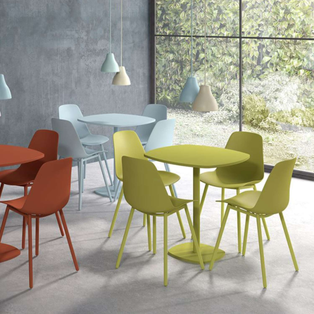 Chaise moderne en polypropylène coloré et métal - Claudio