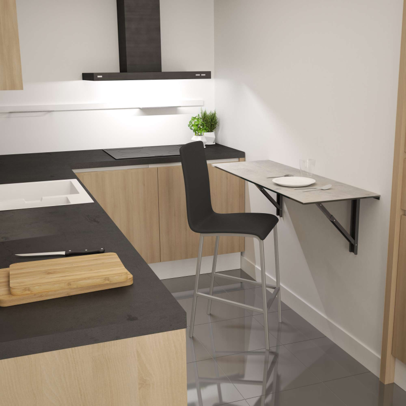 Table murale rabattable en céramique - Vulcano