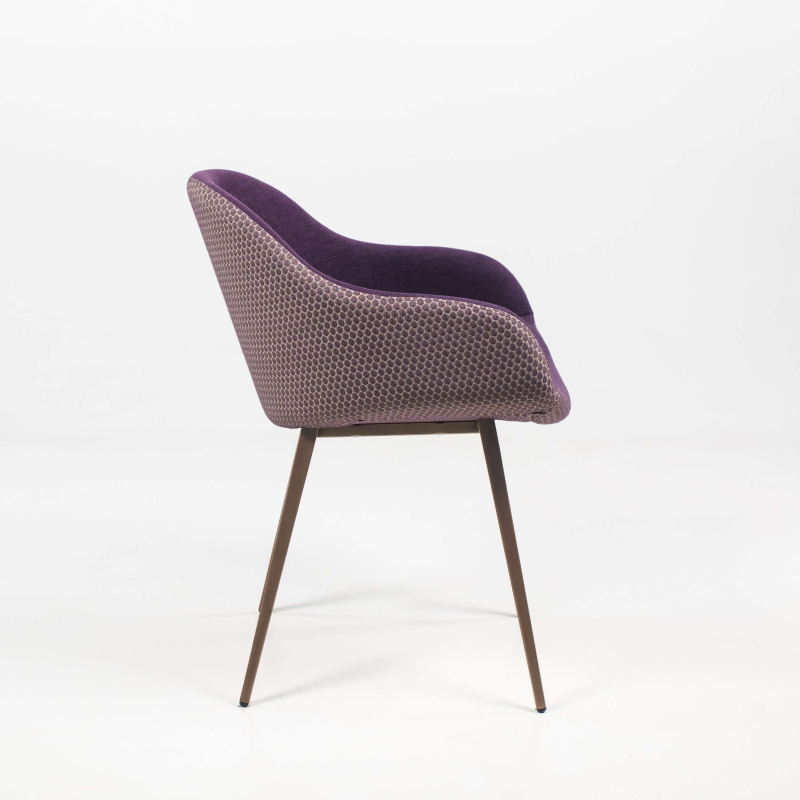 Fauteuil en tissu mauve et métal bronze - Sonny Midj®