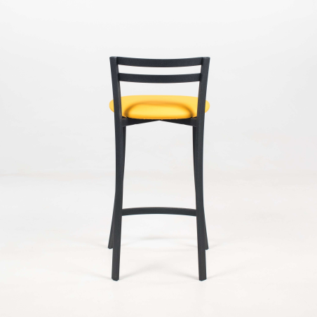 Tabouret snack avec dossier bas en synthétique et métal - Urane