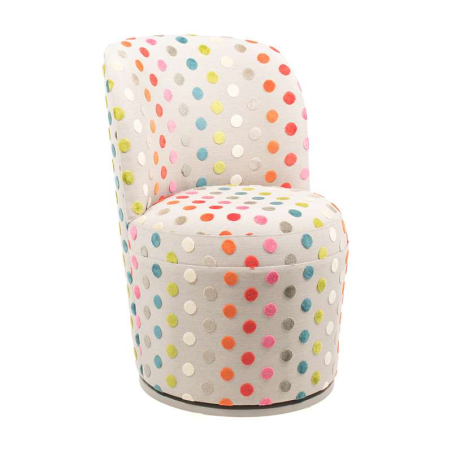 Fauteuil chauffeuse pivotant moderne avec tissu à motifs fabriqué en France - Adèle