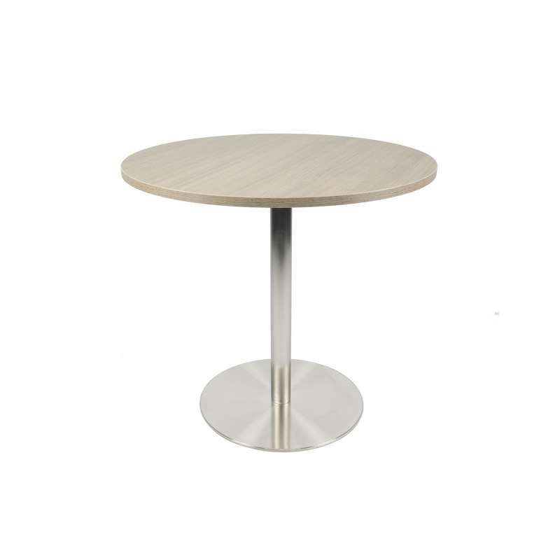 table de cuisine ronde en mlamin naturel avec pied central en mtal inox porter - Table Cuisine Ronde Pied Central table de cuisine ronde en mlamin naturel avec pied central en mtal inox porter - Table Cuisine Ronde Pied Central