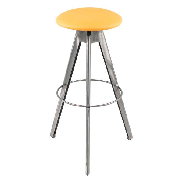 Tabouret de bar pivotant sans dossier en synthétique et