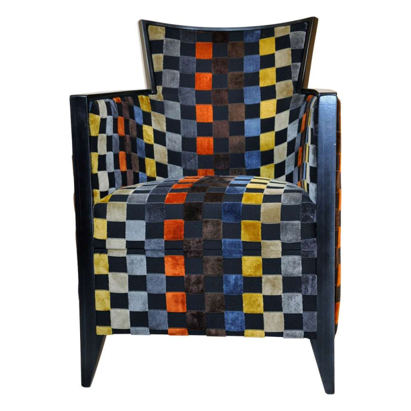 Fauteuil art déco carré noir