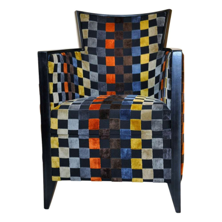 Fauteuil art déco carré noir