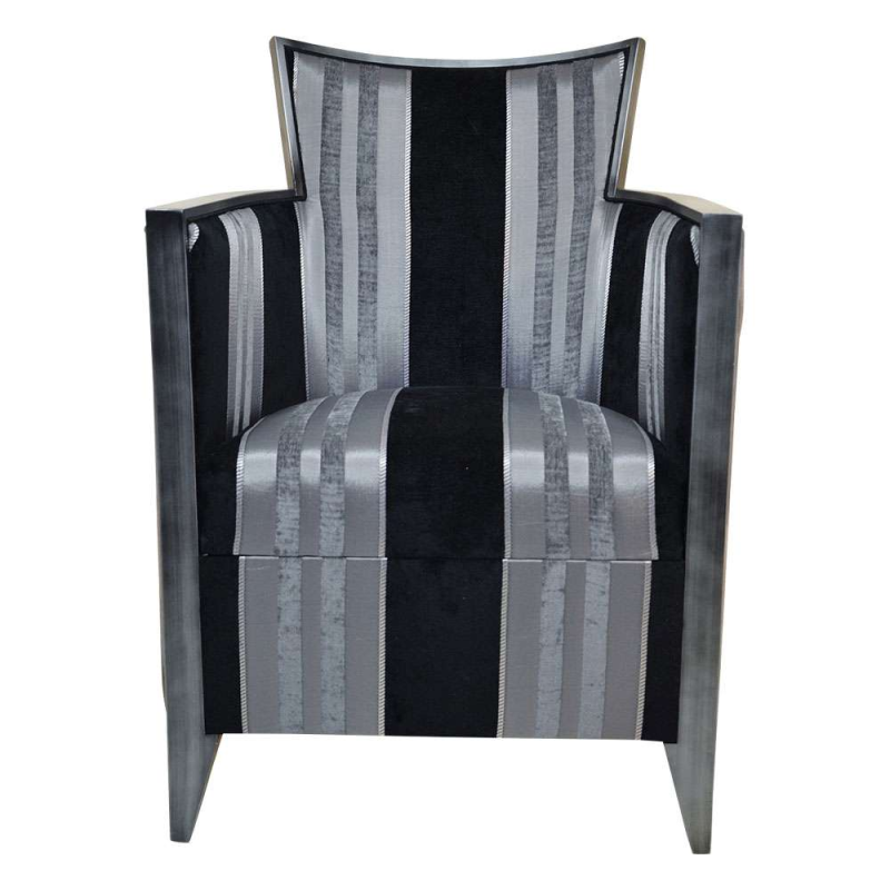 Fauteuil art déco gun métal