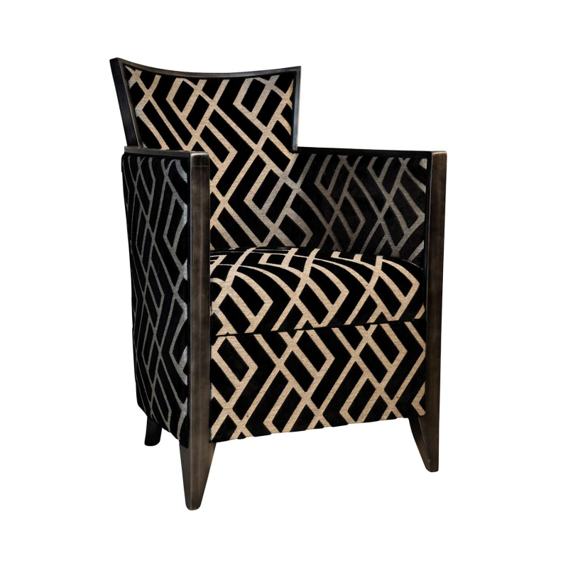 Fauteuil art déco losanges noirs