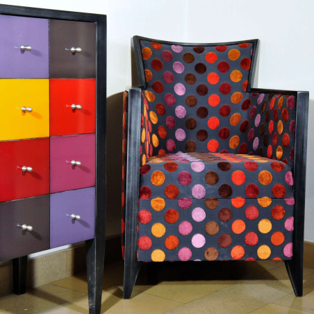 Fauteuil art déco à pois