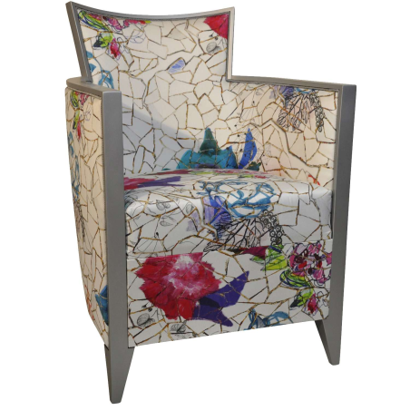 Fauteuil art déco roses