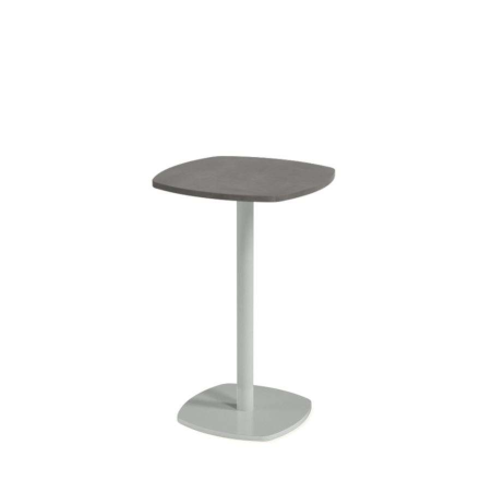Petite table de cuisine carrée aux bords arrondis avec pied central - Circa