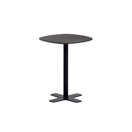 Table snack de cuisine en stratifié avec pied central coins arrondis - Spinner