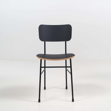 Chaise vintage en fénix noir et métal noir - Master S Midj®