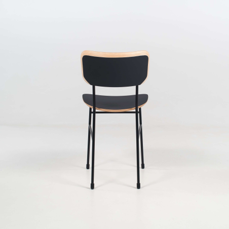 Chaise rétro en fénix noir et métal noir - Master S Midj®