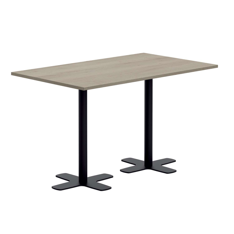 Table hauteur 90 cm en stratifié rectangulaire avec deux pieds - Spinner 2