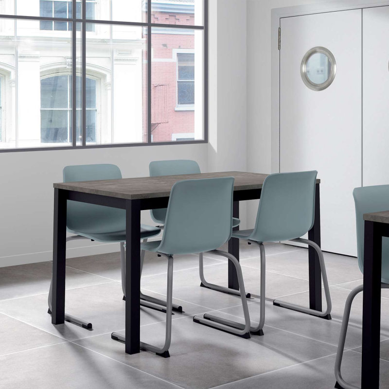 Chaise pied traineau inversé empilable en métal coque polypropylène - Proza