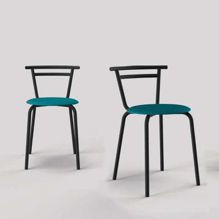 Chaise de cuisine fabriquée en France assise ronde structure métal - Xélux