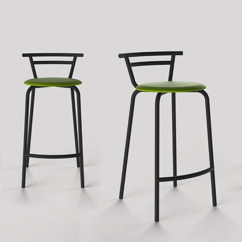 Tabouret snack fabriqué en France assise ronde rembourrée et structure métal - Xélux 2