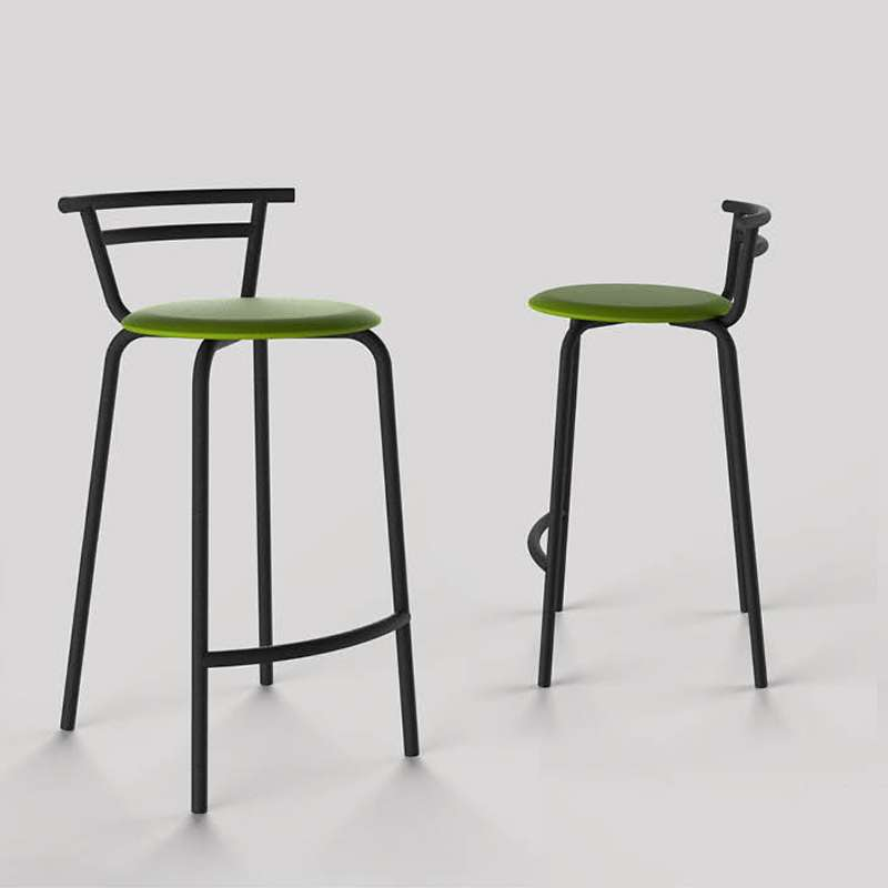 Tabouret snack fabriqué en France assise ronde rembourrée et structure métal - Xélux 3