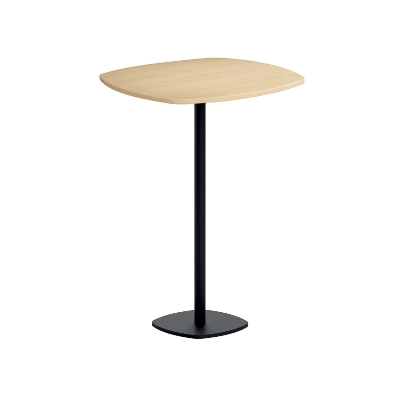 Table snack de cuisine carrée aux bords arrondis avec pied central - Circa