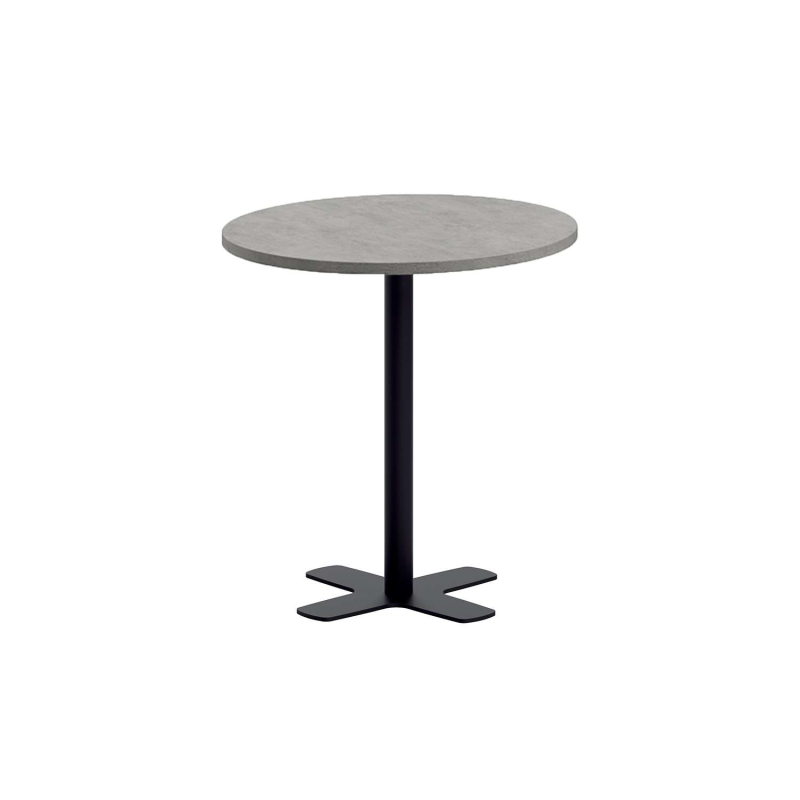 Table ronde pour cuisine en stratifié gris avec pied central - Spinner