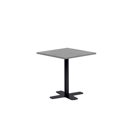 Table de cuisine carrée en stratifié gris avec pied central noir - Spinner