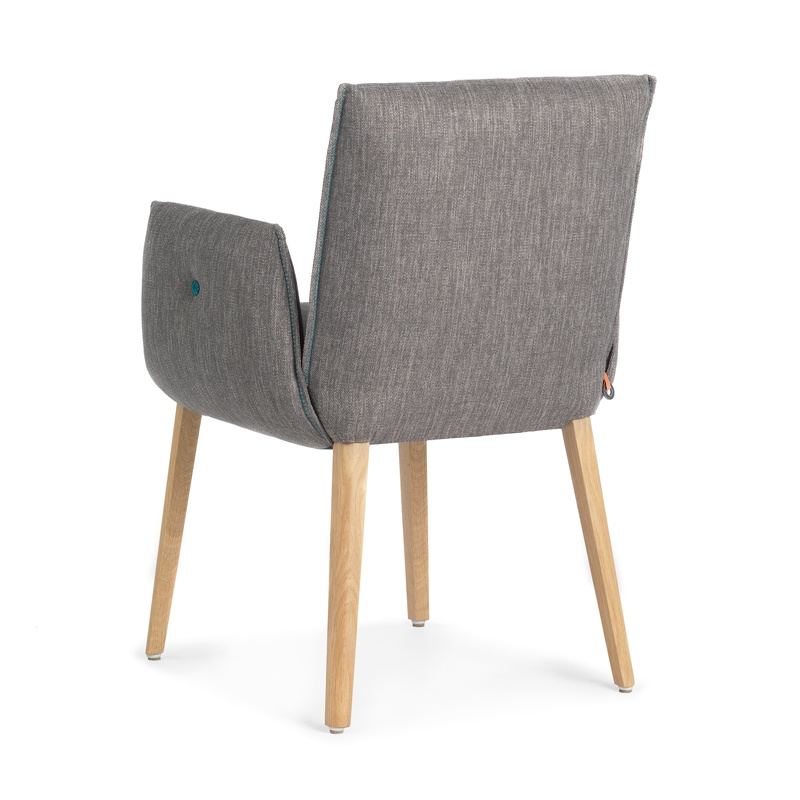 Fauteuil Mobitec en tissu gris style cocooning Soda