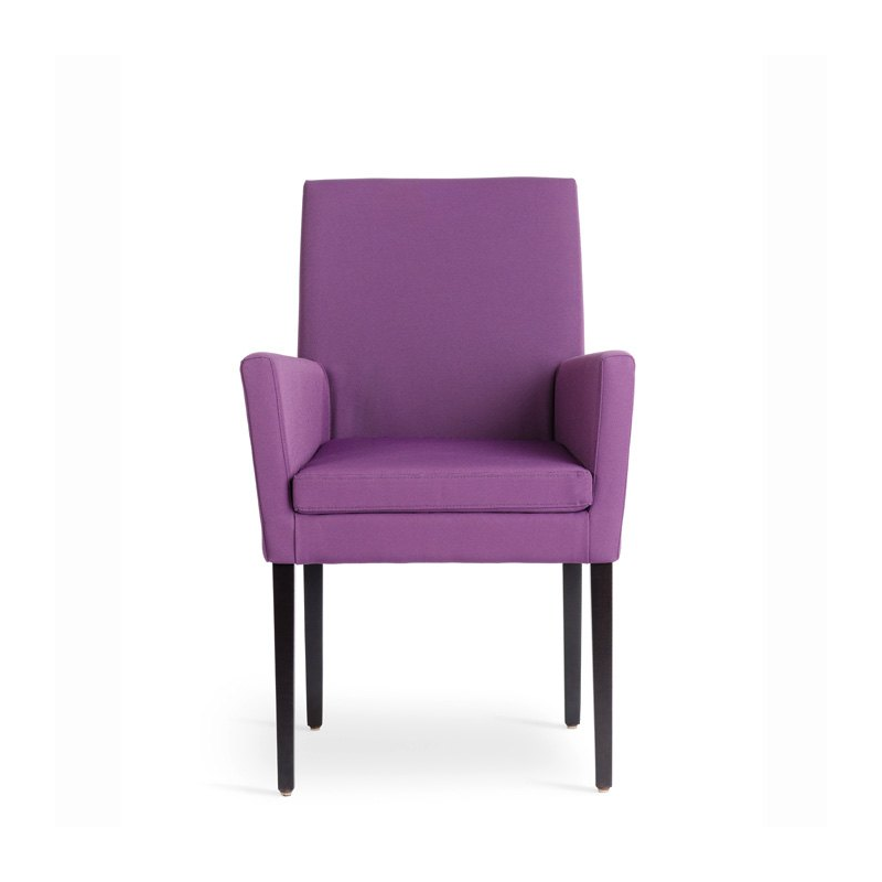 Fauteuil confortable violet en bois naturel et tissu - Vigo Mobitec