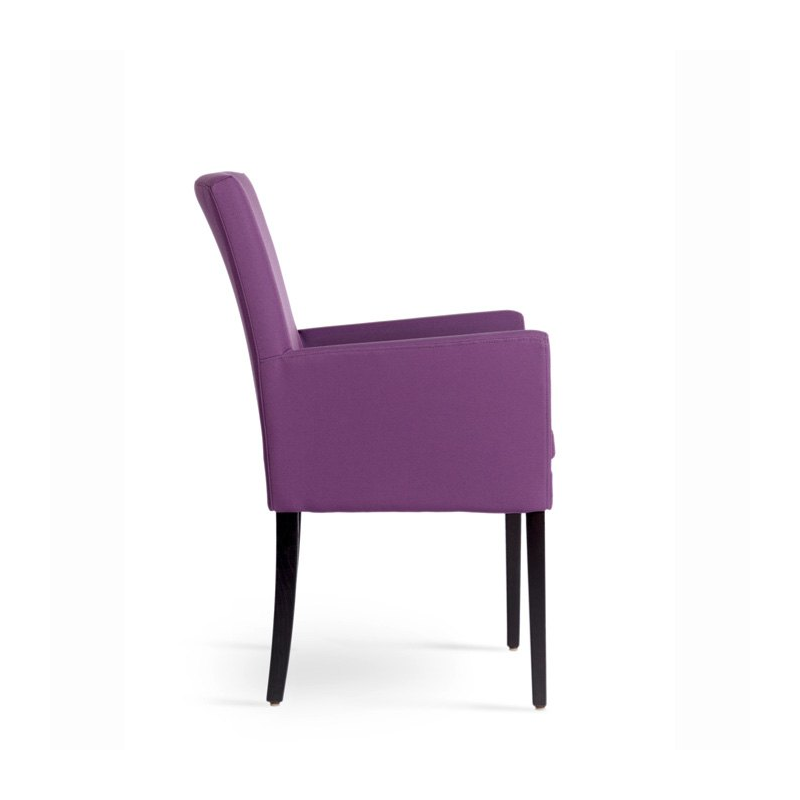 Fauteuil de salon en hêtre massif et tissu violet - Vigo Mobitec