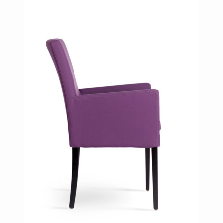 Fauteuil de salon en hêtre massif et tissu violet - Vigo Mobitec