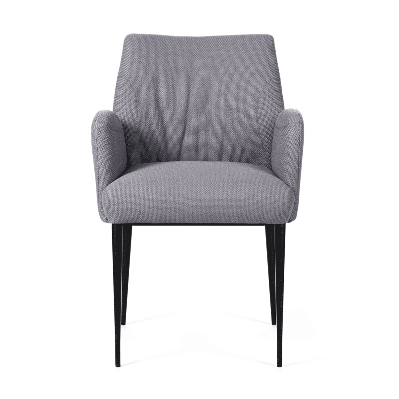 Fauteuil de salle à manger cocooning en tissu et pieds en métal - Enora Mobitec
