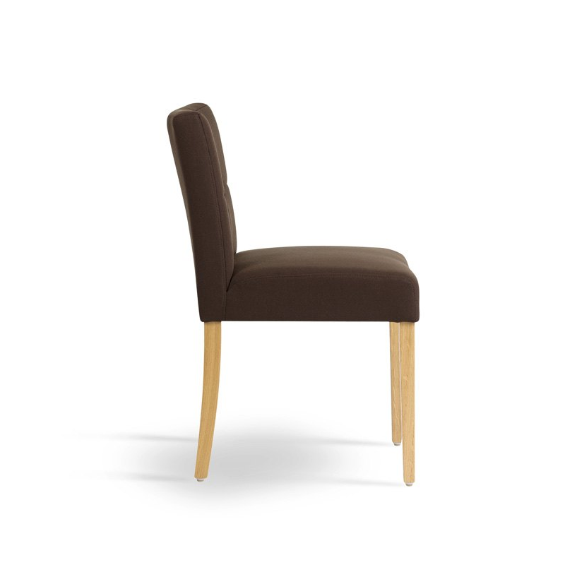 Chaise Mobitec en hêtre massif et tissu marron - Carré 