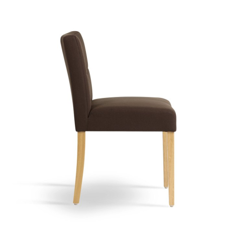 Chaise Mobitec en hêtre massif et tissu marron - Carré 