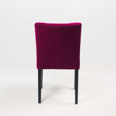 Chaise rembourrée en bois noir et tissu mauve - Carré Mobitec®