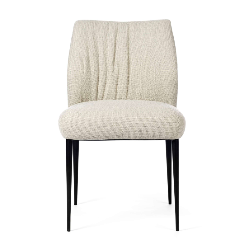 Chaise en tissu blanc pieds en métal noir - Enora 47 Mobitec®