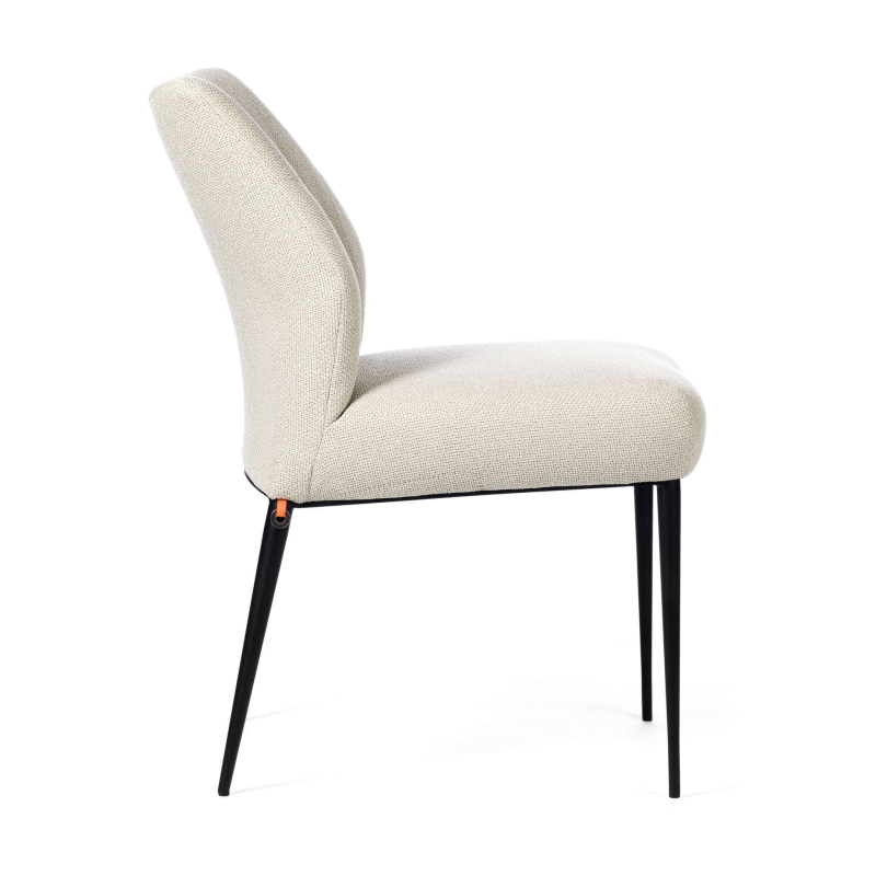 Chaise Mobitec en tissu blanc pieds en métal noir - Enora 47