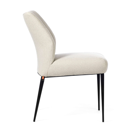 Chaise Mobitec en tissu blanc pieds en métal noir - Enora 47
