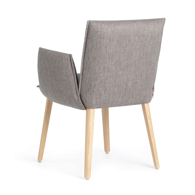 Chaise avec accoudoirs rembourrée grise - Soft Mobitec®