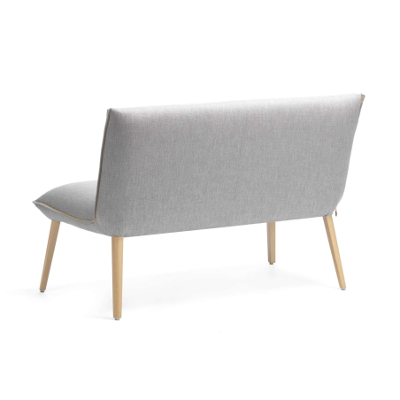 Banquette blanche en tissu et chêne massif - Soda Duo Mobitec